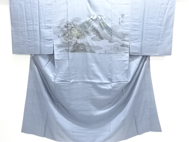 JAPANESE KIMONO / ANTIQUE MENS HITOE JUBAN / SILK / NT FUJI & DRAGON